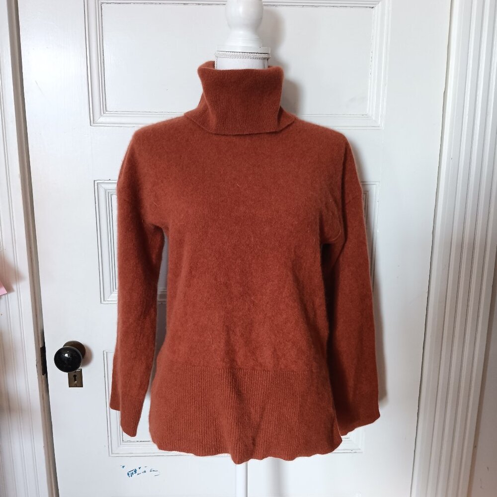 Charter Club Burnt Orange Cashmere Turtleneck Sweater